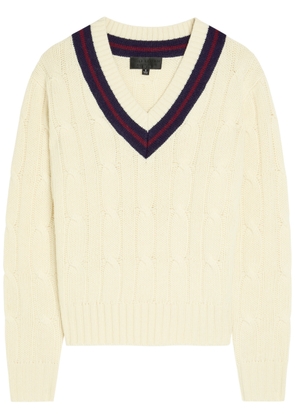 Nili Lotan Fabiana Cable-knit Striped Wool Jumper - Off White - XS (UK6 / XS)