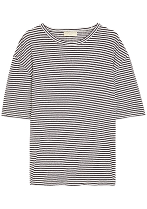 Officine Générale Elden Striped Cotton and Linen-blend T-shirt - Navy - M