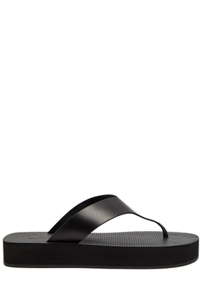 The Row Dune Flatform Leather Sandals - Black - 38 (IT38 / UK5)