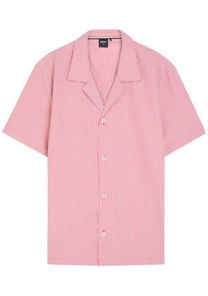 Boss Striped Seersucker Shirt - Red - S