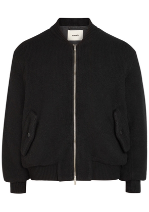 Vowels Fine-knit Wool Bomber Jacket - Black - 1 (S)