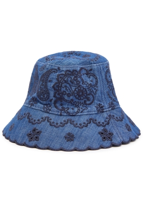 Zimmermann Embroidered Denim Bucket hat - Blue - S (UK8-10 / S)