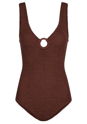 Hunza G Celine Crinkle Swimsuit - Brown - One Size
