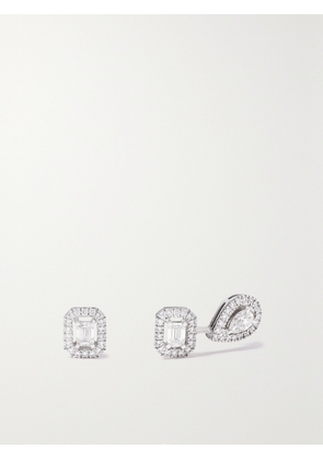 Messika - My Twin Toi & Moi 18-karat White Gold Diamond Earrings - Silver - One size