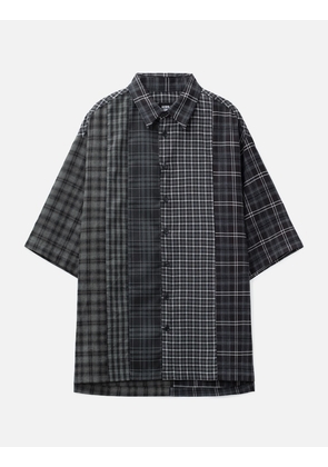 Check Mixed Short Sleeve Shirt