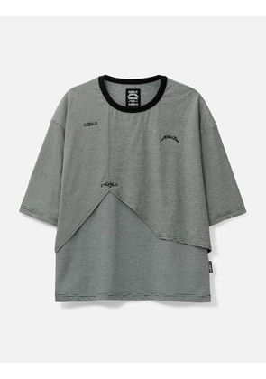 Paneled Stripe Cropped T-Shirt