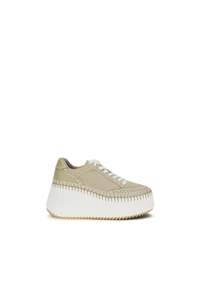 Chloé Bicolor Fabric Platform Sneakers - EU36/US6