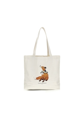 Maison Kitsuné Beige Cotton Handbag