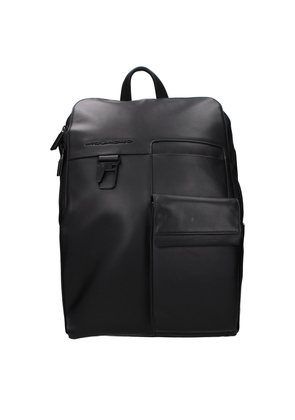Piquadro Black Leather Backpack