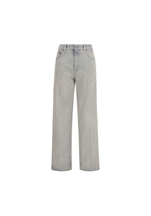 Haikure Blue Cotton Relaxed Fit Jeans - W24