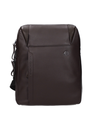 Piquadro Brown Leather Crossbody Bag