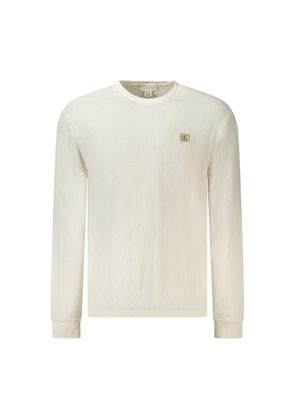 Calvin Klein White Cotton Men's Long-Sleeve T-Shirt - S