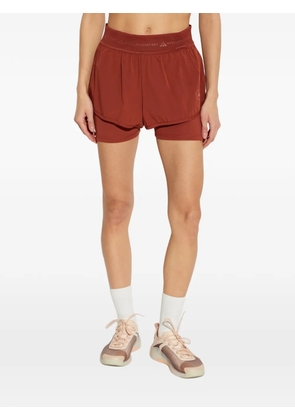 adidas by Stella McCartney logo-waistband training shorts - Brown