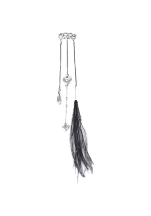 Ann Demeulemeester feather-detail brooch - Silver
