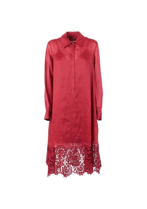 Max Mara embroidery shirt dress - Red