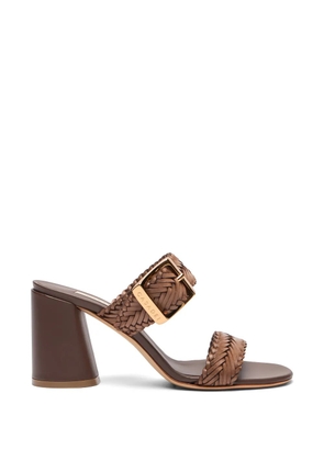 Casadei Kenya woven buckle mules - Brown