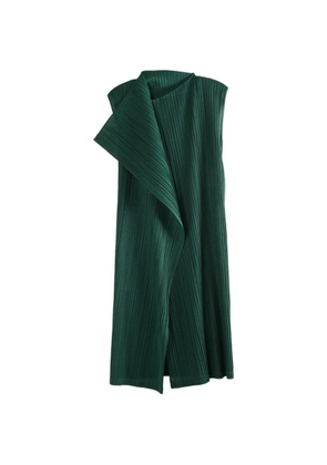 Pleats Please Issey Miyake draped pleated midi dress - Green