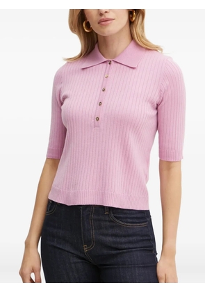 LUISA SPAGNOLI ribbed polo top - Pink