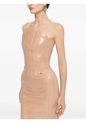 NISSA sequin maxi dress - Neutrals