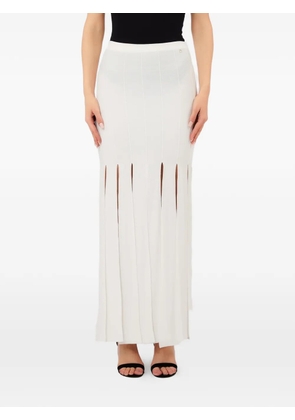 LIU JO fringed maxi skirt - White