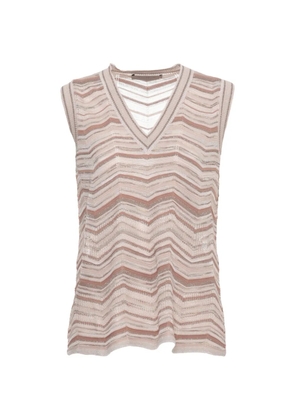D.Exterior V-neck chevron top - Neutrals