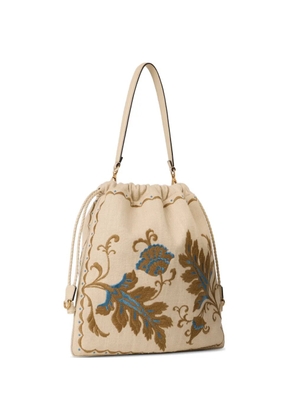 ETRO large Kalispera embroidery drawstring shoulder bag - Neutrals