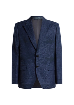 ETRO jacquard floral paisley jacket - Blue