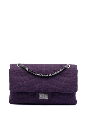 CHANEL Pre-Owned 2006-2008 Quilted Jersey Coco Croc Reissue 2.55 Double Flap 227 shoulder bag - Purple