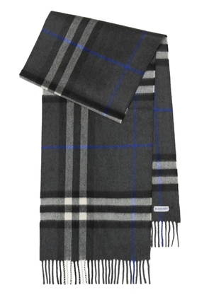 Burberry check-print fringed cashmere scarf - Grey