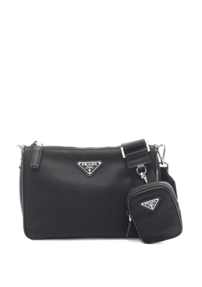 Prada Pre-Owned 20s Saffiano leather-trim shoulder bag - Black