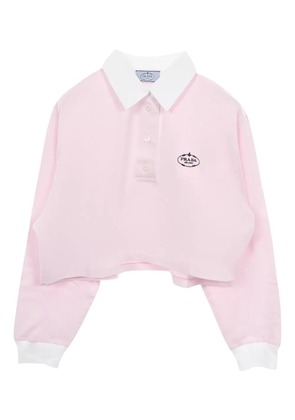 Prada Pre-Owned 2010s cropped logo-embroidery polo top - Pink