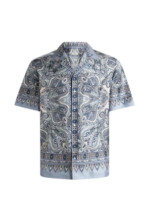 ETRO paisley pocket silk shirt - Blue