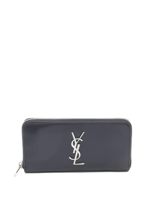 Saint Laurent Pre-Owned 20s logo-plaque leather wallet - Black