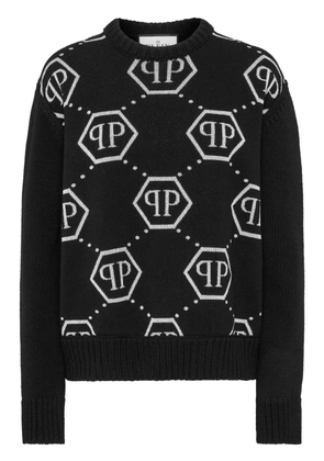 Philipp Plein intarsia-knit logo jumper - Black