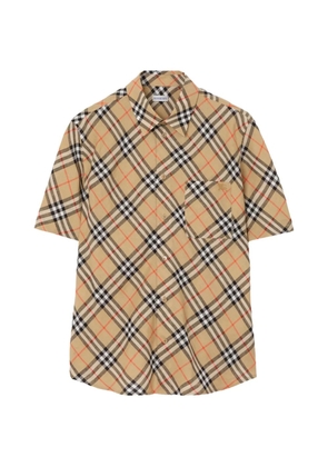 Burberry relaxed fit check linen shirt - Neutrals