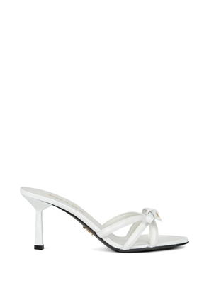Prada bow -trap heeled sandals - White