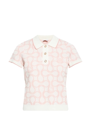 Casablanca patterned polo top - White