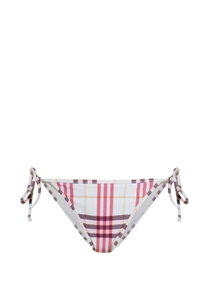 Burberry plaid tie side bottoms - White