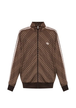 adidas Firebird pattern zipped sweatshirt - Brown
