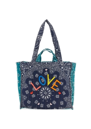 Call It By Your Name quilted padded bandana tote bag - Blue