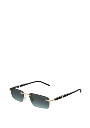 Montblanc rectangle-frame rimless sunglasses - Gold