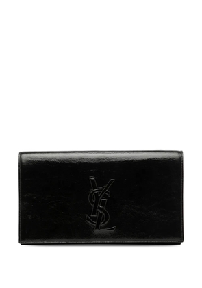 Saint Laurent Pre-Owned 2011-2012 Large Textured Patent Monogram Belle De Jour clutch bag - Black