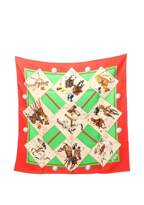 Hermès Pre-Owned 2000s Le Monde de Polo graphic silk scarf - Green
