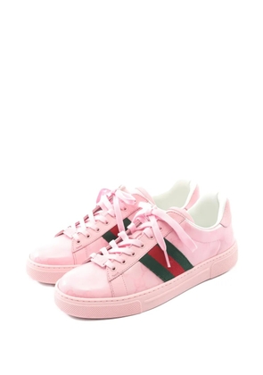 Gucci Pre-Owned GG Crystal Web Stripe sneakers - Pink