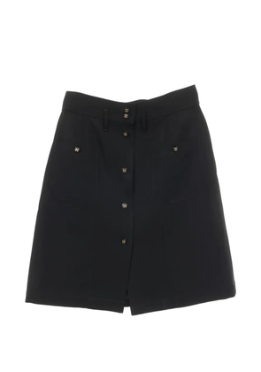 CHANEL Pre-Owned 1986-1988 button wool skirt - Black