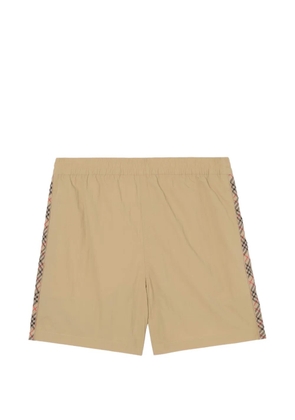 Burberry Check trim swim shorts - Neutrals