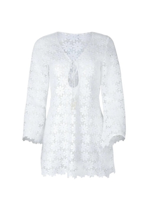 Waimari Seraphine floral V-neck dress - White