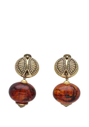 Vintage engraved clip-on earrings - Gold