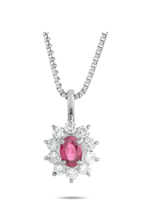 LB Exclusive floral Ruby pendant necklace - Silver