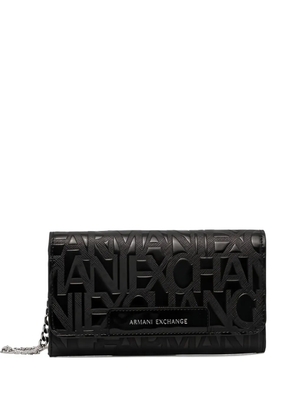 Armani Exchange mini embossed clutch bag - Black